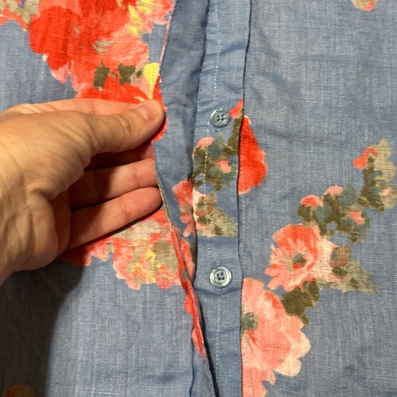 Joules Lisia Women’s 8 Sleeveless Button Down Blue Floral Lined Dress Flax Linen - Picture 8 of 15